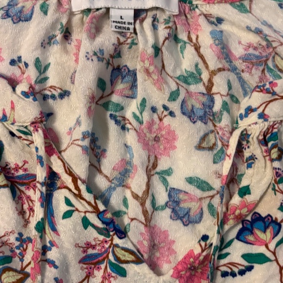 Rose & Olive Sleeveless Floral Blouse Racer Back Size Large - Picture 4 of 6